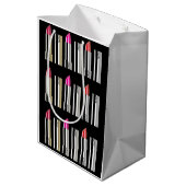 口紅クロムピンク黒の化粧品 ミディアムペーパーバッグ (裏面アングル)
