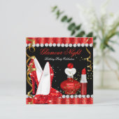 口紅グリッターグラモールナイトレッド金ゴールド 招待状 (スタンド正面)