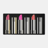 口紅コスメティック美しい赤ピンククローム デスクマット (正面)