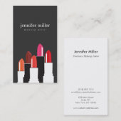 口紅コラージュのメイクアップアーティストと化粧品 名刺 (正面/裏面)