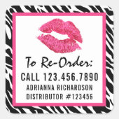 口紅ディストリビューターゼブラキス再注文ラベル スクエアシール (正面)