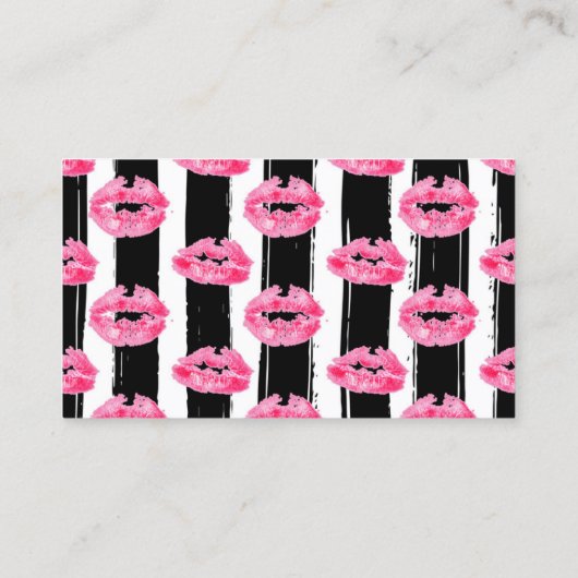口紅ディストリビューターピンクリップキスプレーンバック 名刺 (裏面)