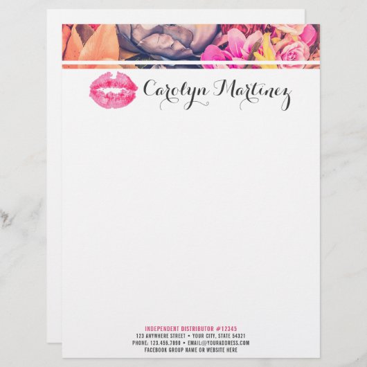 口紅ディストリビューターマーケティングフローラキス レターヘッド (正面/裏面)