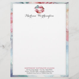 口紅ディストリビューターマーケティング水彩キスリップ レターヘッド