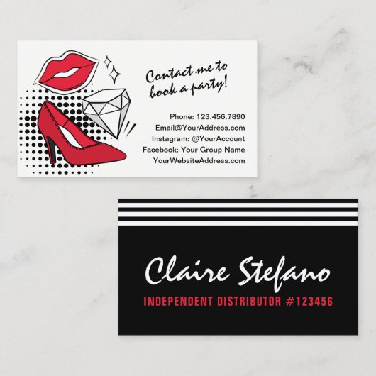 口紅ディストリビューターモダングラマー美しいキス 名刺 (正面/裏面)