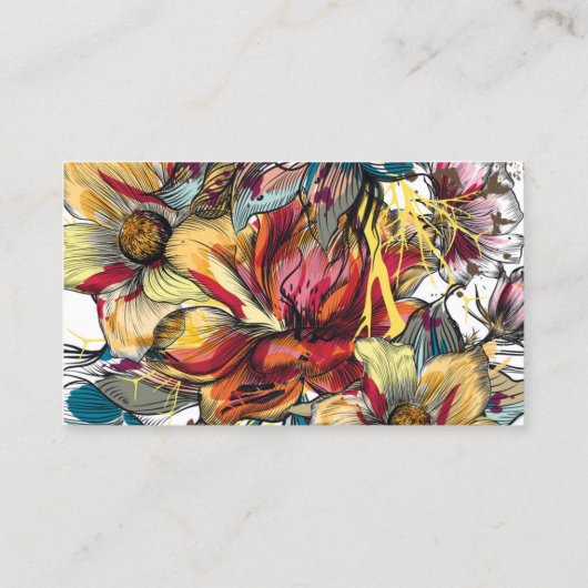 口紅ディストリビューターモダンフローラキスプレーンバック 名刺 (裏面)