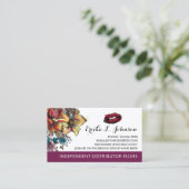 口紅ディストリビューターモダンフローラキスプレーンバック 名刺 (スタンド正面)