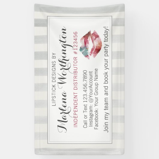 口紅ディストリビューターリップキストレードショー/パーティー 横断幕 (縦)