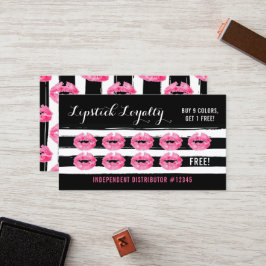 口紅ディストリビューターロイヤリティパンチキスプレーンバック ロイヤリティカード