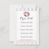 口紅ディストリビューター価格表水色カード (正面)