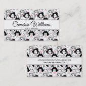 口紅パターンを持つあなたの一流の|の女性を加えて下さい 名刺 (正面/裏面)