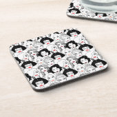 口紅パターンを持つ女性 コースター (左側)