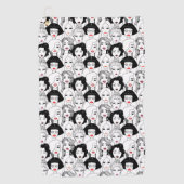 口紅パターンを持つ女性 ゴルフタオル (正面)