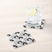 口紅パターンを持つ女性 スクエアペーパーコースター (インサイチュ)