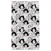 口紅パターンを持つ女性 スモールペーパーバッグ (裏面)