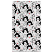 口紅パターンを持つ女性 スモールペーパーバッグ (正面)