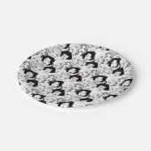 口紅パターンを持つ女性 ペーパープレート (アングル)