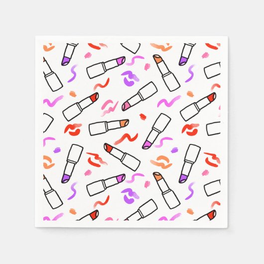 口紅パターン スタンダードカクテルナプキン (正面)