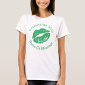 口紅パーソナライズされたキス(緑) Tシャツ (正面)