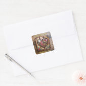 口紅フラワーズスチームパンクシリーズハート スクエアシール (封筒)