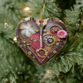 口紅フラワーズスチームパンクシリーズハート セラミックオーナメント