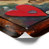 口紅フラワーズスチームパンクシリーズハート ポスター (コーナー)