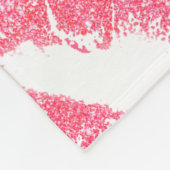 口紅プリントピンクリップステイン白黒かわいい フリースブランケット (角)