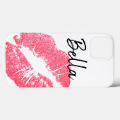 口紅プリントピンクリップステイン白黒かわいい Case-Mate iPhoneケース (裏面 (横))