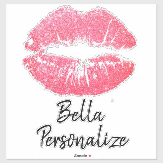 口紅プリントピンクリップステイン シール (シート)