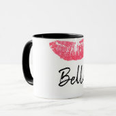 口紅プリントピンクリップステイン マグカップ (正面左)