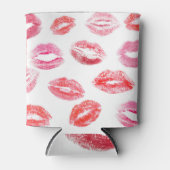 口紅プリント：多様な女性の唇。 缶クーラー (正面)