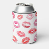 口紅プリント:多様な女性の唇。 缶クーラー (缶裏面)