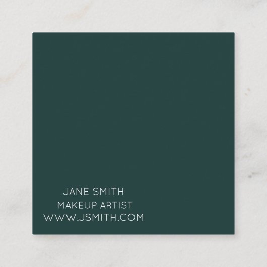 口紅メイクアップアーティストモダンスタイリッシュ スクエア名刺 (裏面)