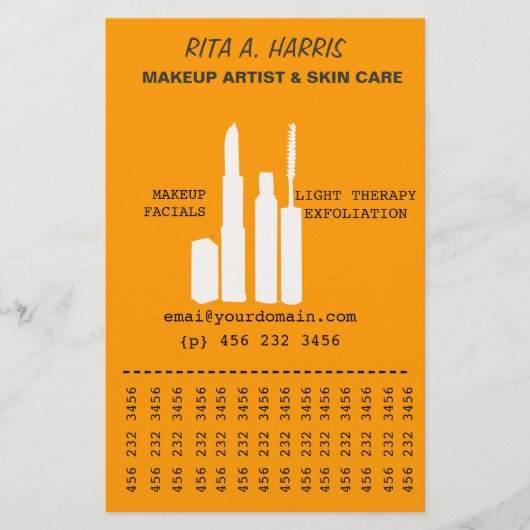 口紅メイクアップアーティスト化粧品美しい チラシ (正面)