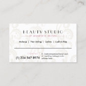 口紅メイクアップバラ金ゴールド美しいエレガントサロン 名刺 (裏面)