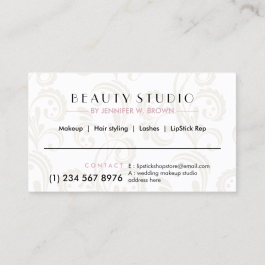 口紅メイクアップバラ金ゴールド美しいエレガントサロン 名刺 (裏面)