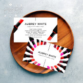 口紅モダンカラフル化粧品メイクアップアーティスト 名刺