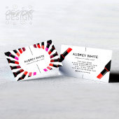 口紅モダンカラフル化粧品メイクアップアーティスト 名刺