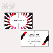 口紅モダンカラフル化粧品メイクアップアーティスト 名刺