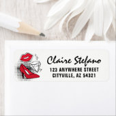 口紅モダンキス美しいアポップ・アートのート差出人住所 ラベル (インサイチュ)