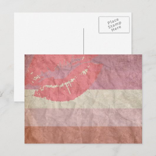 口紅レズビアン ポストカード (正面/裏面)