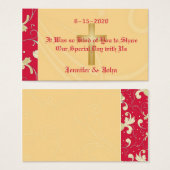 口紅レッド、金ゴールド、クリスチャン、結婚式の引き出物 (正面&裏面)