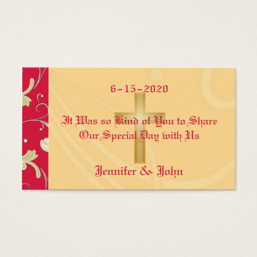 口紅レッド、金ゴールド、クリスチャン、結婚式の引き出物 (正面)