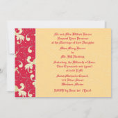 口紅レッド、金ゴールド、クリスチャン、結婚式招待状 招待状 (裏面)