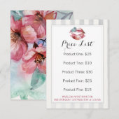 口紅卸売価格リスト 水彩カード (正面/裏面)