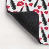 口紅及び口唇水玉模様パターン マウスパッド (コーナー)