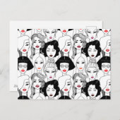 口紅模様の女性 シーズンポストカード (正面/裏面)