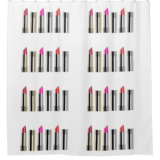 口紅美しいメイクアップ用グラムガーリー化粧品 シャワーカーテン (正面)