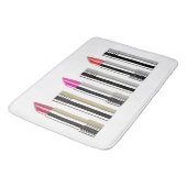 口紅美しい化粧品銀ピンクホワイト バスマット (アングル)