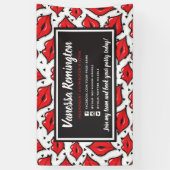 口紅販売業者向けレッドキッスパーティー / 貿易ショー 横断幕 (縦)